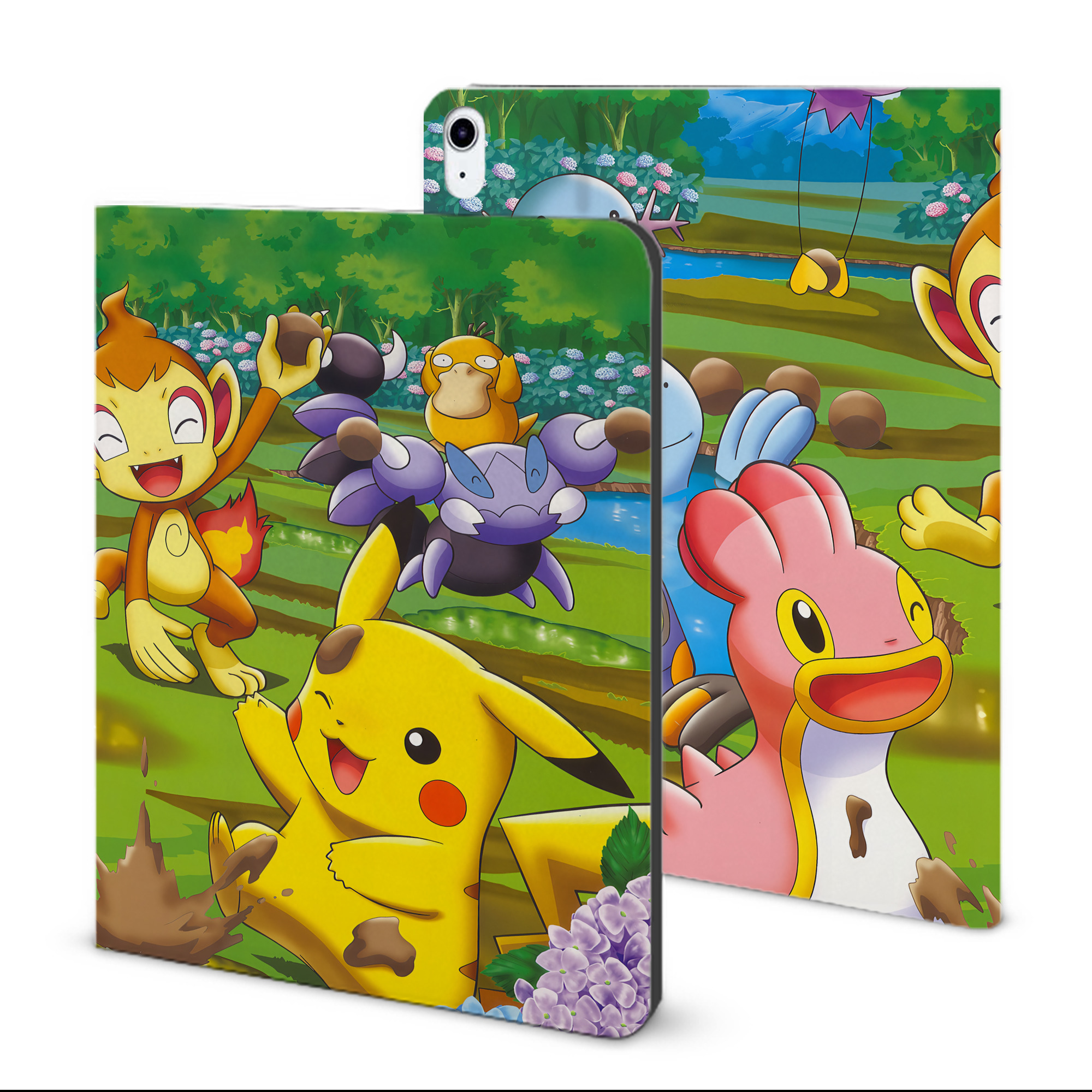 （画像用） ポケットモンスター Pokémon IPad ケース ブック型 PUレザー TPU 耐衝撃 軽量 薄型 ペン収納なし 全面保護 IPad 各モデル対応